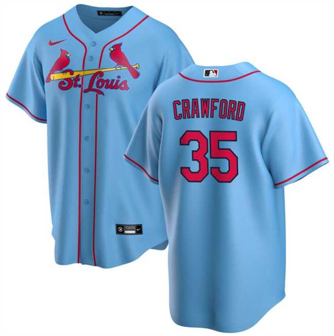 Men%27s St. Louis Cardinals #35 Brandon Crawford Blue Cool Base Stitched Baseball Jersey Dzhi